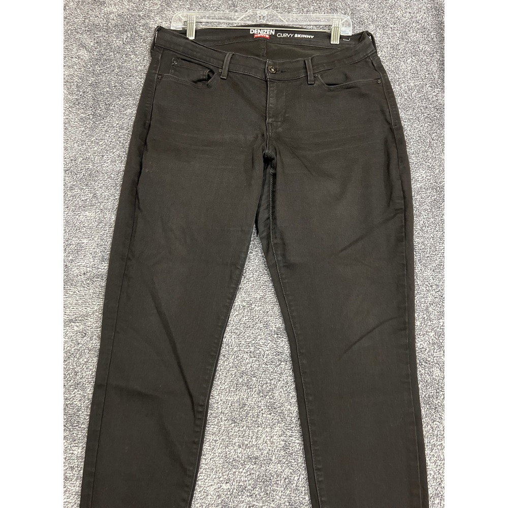 Levi's Denizen Curvy Skinny Jeans Black Mid Rise Stretch Denim 14M W32 L32